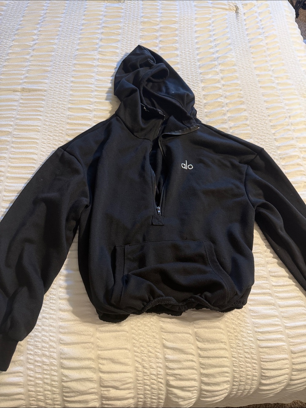 ALO Yoga Black Half-Zip Hoodie